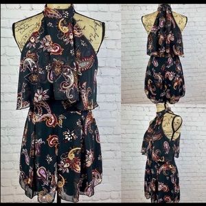 Charlotte Russe Semi Sheer Paisley Print Romper